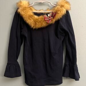 Janie and Jack Faux Fur Collar Top